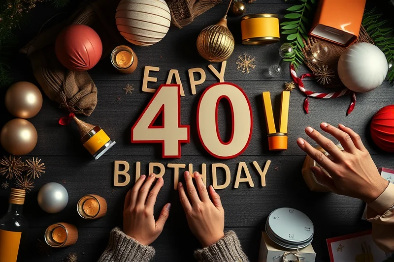 easy 40th birthday parties themes decor — Easy 40th Birthday Parties Themes Decor (the finished result)