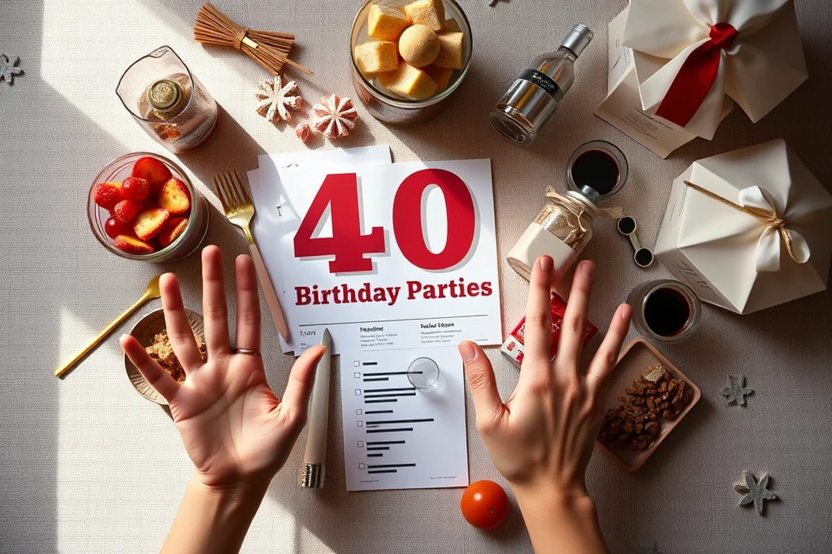 40th birthday parties invitations favors checklist — 40th Birthday Parties Invitations Favors Checklist (the finished result)