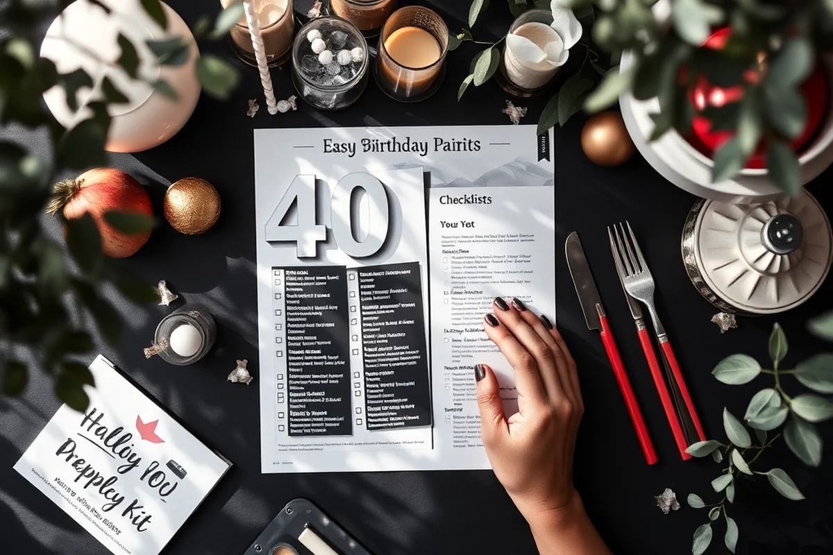 easy 40th birthday parties checklists — Easy 40th Birthday Parties Checklists (the finished result)